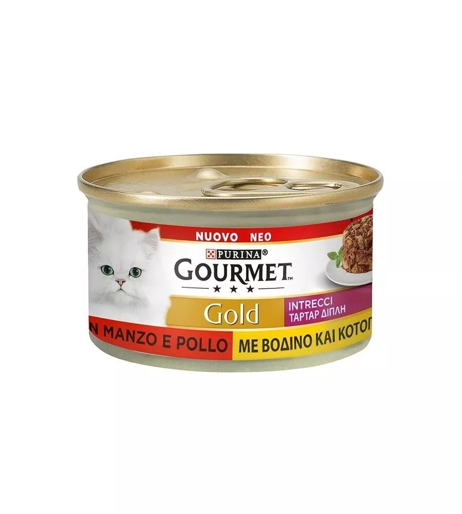 Purina gourmet gold intrecci di gusto pollo e manzo per gatti - 85 gr